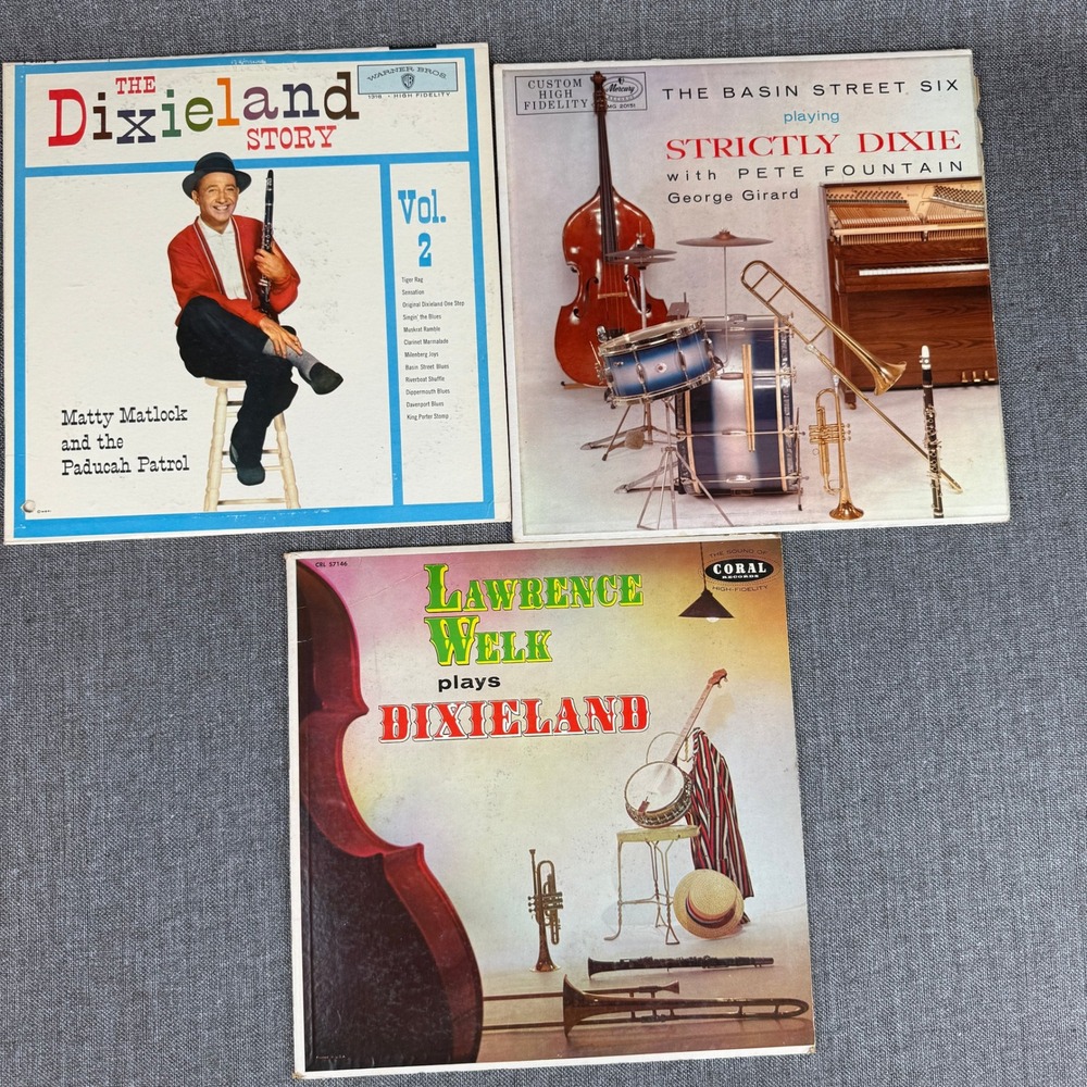 Vintage Dixieland Jazz Vinyl Record Lot Lawrence Welk Pete Fountain Matlock - VG